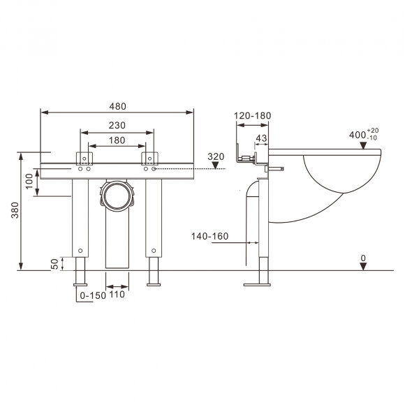 Abber Инсталляция для подвесного унитаза с импульсным смывом, арт. AC0102P