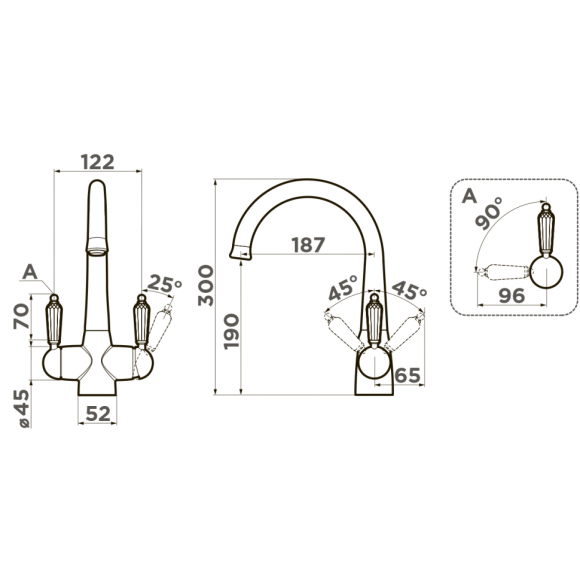 Omoikiri Смеситель Okinawa-2-AB 4994254, бронза арт. 4994254 Omoikiri Смеситель Okinawa-2-AB 4994254, бронза арт. 4994254