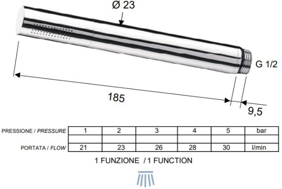 Remer Душевая лейка Minimal 317MMCFPX, цвет: черный