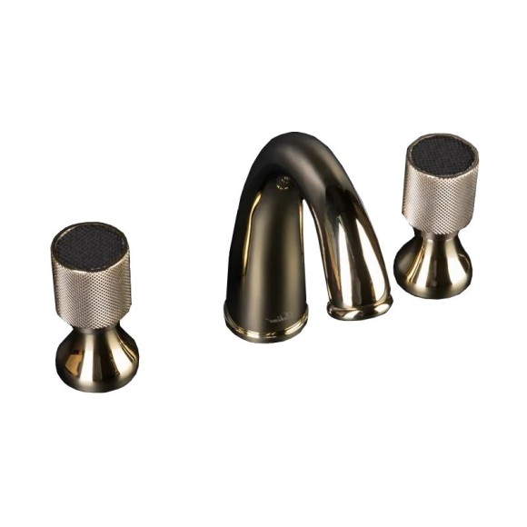 Boheme Смеситель для раковины на 3 отверстия Royal crystal арт. 297-Royal/CRST black