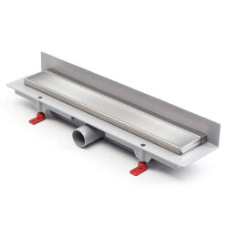 Azario Душевой лоток D40 850 мм пристенный, боковой слив, пластиковый, рамка и решетка из нержавеющей стали, Klasik арт. AZ-CH 850 KN2