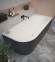 Cezares Акриловая ванна 180x80 SLIM CORNER Черный матовый. Белый - SLIM CORNER-180-80-60-R-NERO-SET