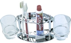 Держатель стакана двойной, матовое стекло, Haiba, хром арт. HB101 Держатель стакана двойной, матовое стекло, Haiba, хром арт. HB101