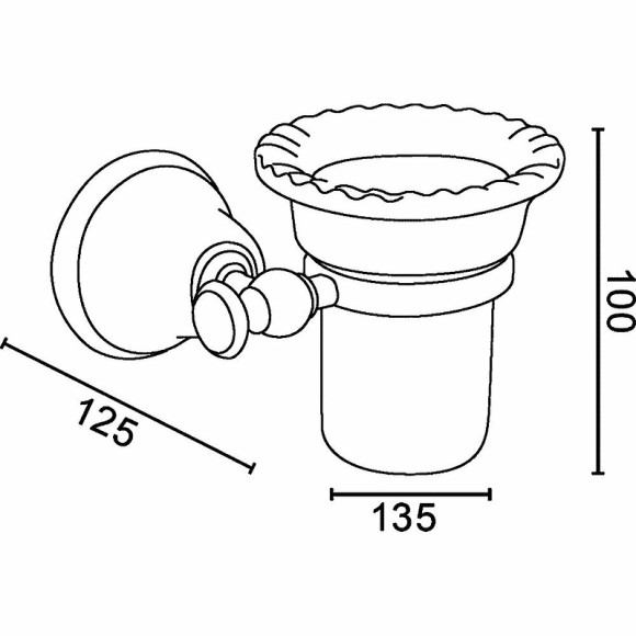 Tiffany World Стакан для зубных щеток, подвесной, керамический harmony 109 ha109cr цвет: хром