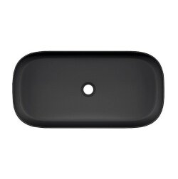 Scarabeo Раковина накладная, без перелива, без отверстий, цвет черный матовый с антибактериальным и грязеотталкивающим покрытием BIOKER, Glam арт. 1803 49 BK
