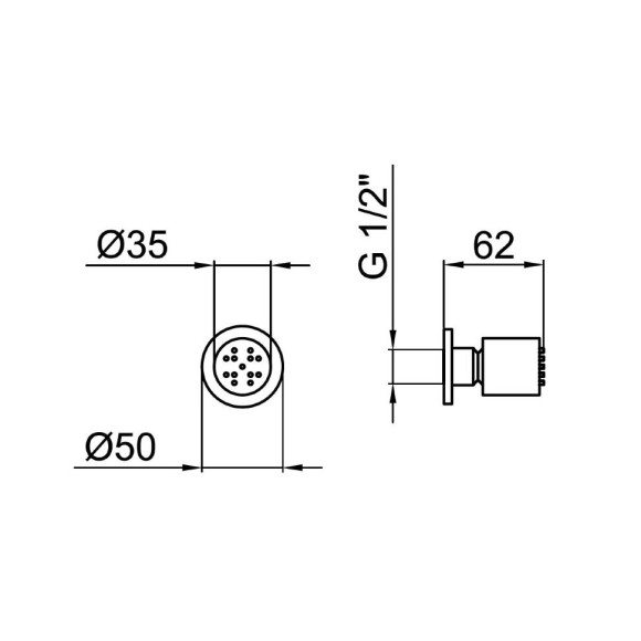 Webert форсунка гидромассажная, AC0320015 цвет: хром
