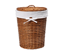 WasserKRAFT Плетеная корзина для белья с крышкой leine wb-350-l цвет: бежевый