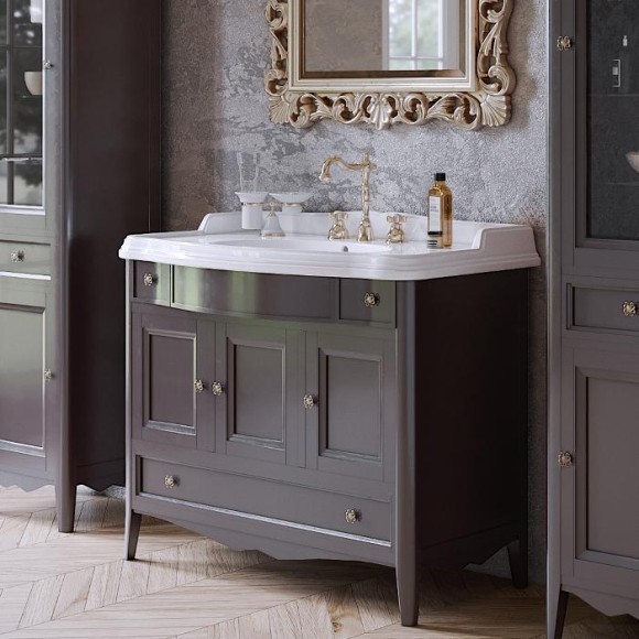 Tiffany World База с раковиной simas ar874bi*1 105х56см, напольная, 2 верх.Ящ. 3 расп. Дв. И 1 выдв. Ящик, доводч. Blum, ручки: riflesso бронза, Veronica, grigio VER6105-G+AR874bi*1 комплект Tiffany World База с раковиной simas ar874bi*1 105х56см, напольная, 2 верх.Ящ. 3 расп. Дв. И 1 выдв. Ящик, доводч. Blum, ручки: riflesso бронза, Veronica, grigio VER6105-G+AR874bi*1 комплект