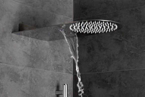 AQG Консольная душевая головка flowr2 50x25 см, 2 режима: дождь и каскад, хром арт. 19FLO0220R2F