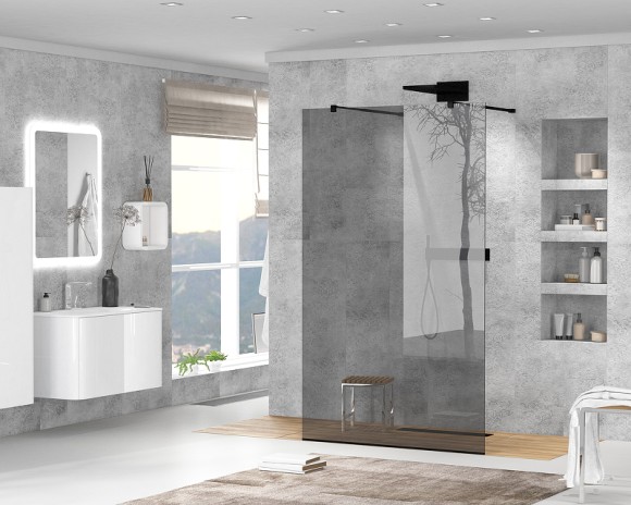 Cezares Душевая перегородка LIBERTA Черный матовый - LIBERTA-L-2-120-120-GR-NERO