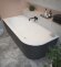 Cezares Акриловая ванна 180x80 SLIM CORNER Черный матовый. Белый - SLIM CORNER-180-80-60-L-NERO-SET
