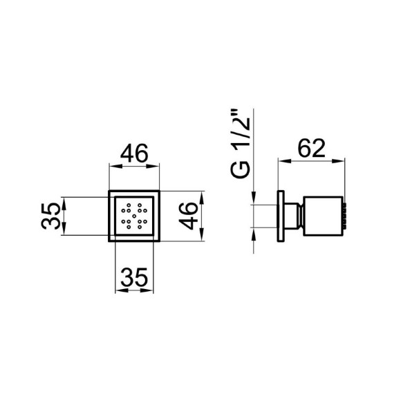 Webert форсунка гидромассажная, AC0333015 цвет: хром