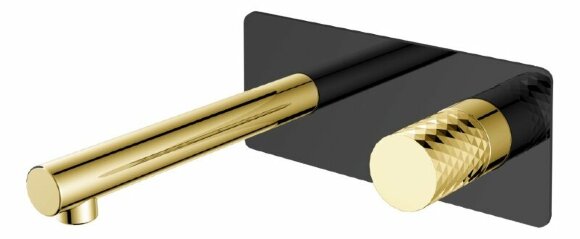 Boheme Смеситель для раковины черный матовый золото Stick арт. 125-BG