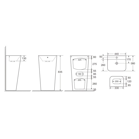 Azario Раковина напольная FRETTA SQUARE 440х380х835 отдельностоящая прямоугольная FRETTA SQUARE арт. AZ-302 Azario Раковина напольная FRETTA SQUARE 440х380х835 отдельностоящая прямоугольная FRETTA SQUARE арт. AZ-302