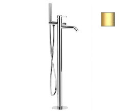 Remer Напольный смеситель для ванны Metrica MC08BG с переключателем и душевым комплектом, золото матовый Remer Напольный смеситель для ванны Metrica MC08BG с переключателем и душевым комплектом, золото матовый