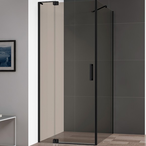 Cezares Душевой уголок SLIDER Черный матовый - SLIDER-AH-1-80-70/80-BR-NERO
