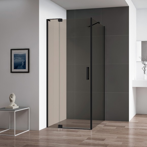 Cezares Душевой уголок SLIDER Черный матовый - SLIDER-AH-1-80-70/80-BR-NERO