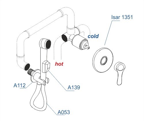 WasserKRAFT Гигиенический душ со смесителем, шланг 150 см a01353 цвет: бронза WasserKRAFT Гигиенический душ со смесителем, шланг 150 см a01353 цвет: бронза