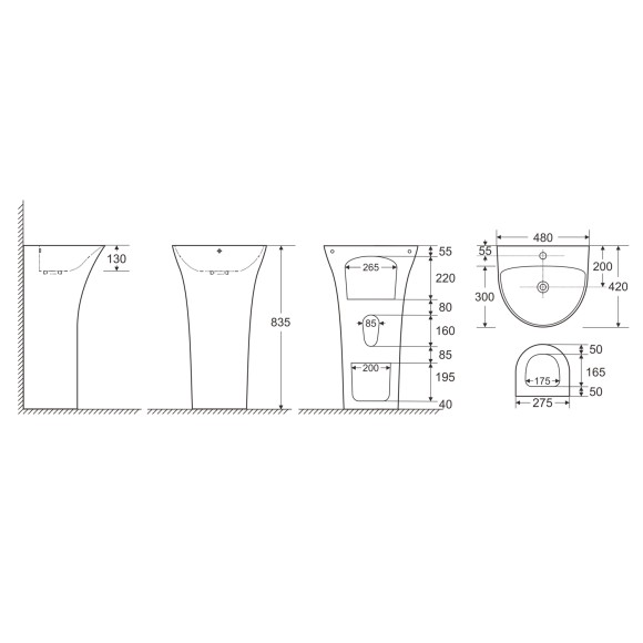 Azario Раковина напольная FRETTA ROUND 480x420x835 отдельностоящая FRETTA ROUND арт. AZ-307 Azario Раковина напольная FRETTA ROUND 480x420x835 отдельностоящая FRETTA ROUND арт. AZ-307