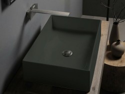 Scarabeo Раковина накладная, без перелива, без отверстий, цвет черный матовый с антибактериальным и грязеотталкивающим покрытием BIOKER, Teorema 2.0 арт. 5101 49 BK