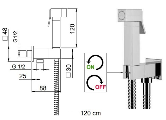Remer Гигиенический душ 338Q332OSNO, цвет: черный матовый