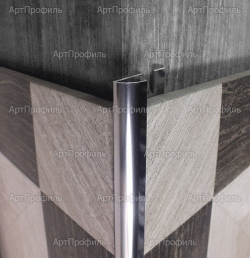 Закругленный внешний настенный профиль из нержавеющей стали 8...мм арт. RJ