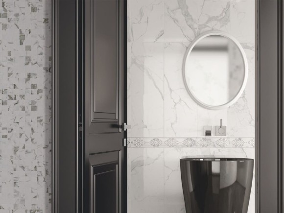 Italon Бордюр Statuario 7.5x25, орнамент Charme evo - 600090000369