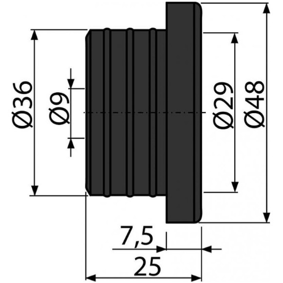 Alcaplast Манжета 36/10 мм, черный арт. S0688-ND Alcaplast Манжета 36/10 мм, черный арт. S0688-ND