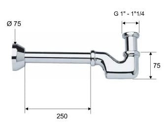 Remer Литой сифон для раковины и биде 95610, цвет: хром Remer Литой сифон для раковины и биде 95610, цвет: хром