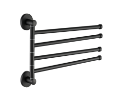 Держатель для полотенец четверной поворотный 400 мм, Haiba, черный арт. HB8714 Держатель для полотенец четверной поворотный 400 мм, Haiba, черный арт. HB8714