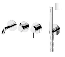 Remer Смеситель для ванной и душа Metrica MC53D2PBO с ручным душем и гибким шлангом длиной 150 см., белый матовый Remer Смеситель для ванной и душа Metrica MC53D2PBO с ручным душем и гибким шлангом длиной 150 см., белый матовый