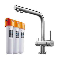 Omoikiri Комплект смеситель+фильтр Nagano-BN + Pure drop Lite 4011.8028 цвет: нерж.сталь Omoikiri Комплект смеситель+фильтр Nagano-BN + Pure drop Lite 4011.8028 цвет: нерж.сталь