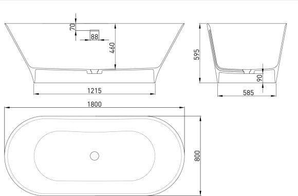 Salini Ванна 180х80 MONA, арт. 102921MRF