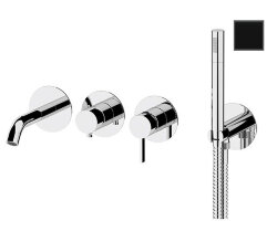 Remer Смеситель для ванной и душа Metrica MC53D2PNO с ручным душем и гибким шлангом длиной 150 см., черный матовый Remer Смеситель для ванной и душа Metrica MC53D2PNO с ручным душем и гибким шлангом длиной 150 см., черный матовый