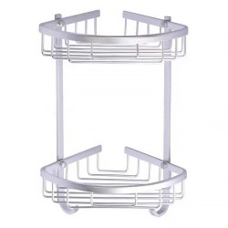 Azario Полка угловая двухэтажная, матовый хром, Altre арт. AZ-814-2 Azario Полка угловая двухэтажная, матовый хром, Altre арт. AZ-814-2