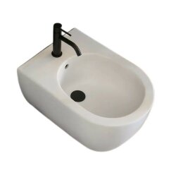 Scarabeo Подвесное биде с одним отверстием цвет черный матовый с антибактериальным и грязеотталкивающим покрытием BIOKER, Glam арт. 5202 49 BK