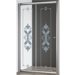 Cezares Душевая дверь с матовым принтом GIUBILEO Хром. стекло прозрачное - GIUBILEO-BF-1-120-CP-Cr