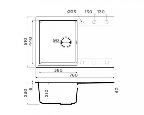 Omoikiri Кухонная мойка Daisen 78T-WH, белый арт. 4993522