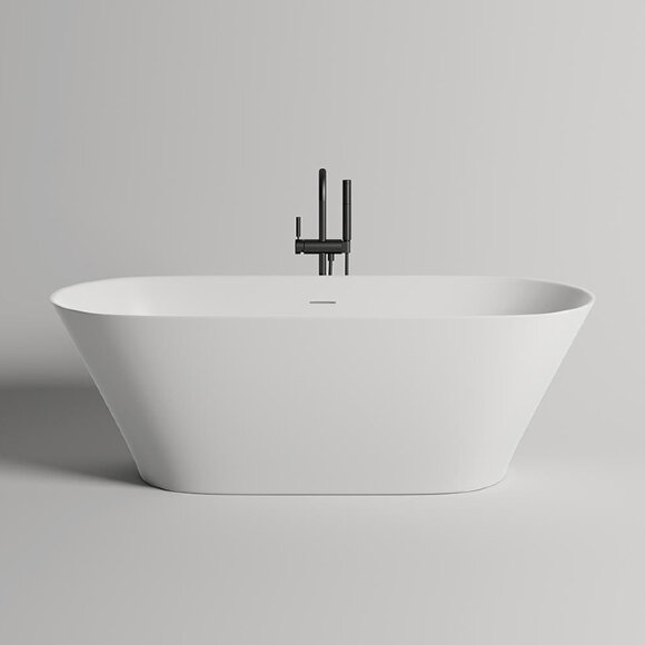 Salini Ванна отдельностоящая 180x80x59.5cм, донный клапан "Up&Down", сифон, слив-перелив, S-Sense Mona 102911G цвет: белый глянцевый