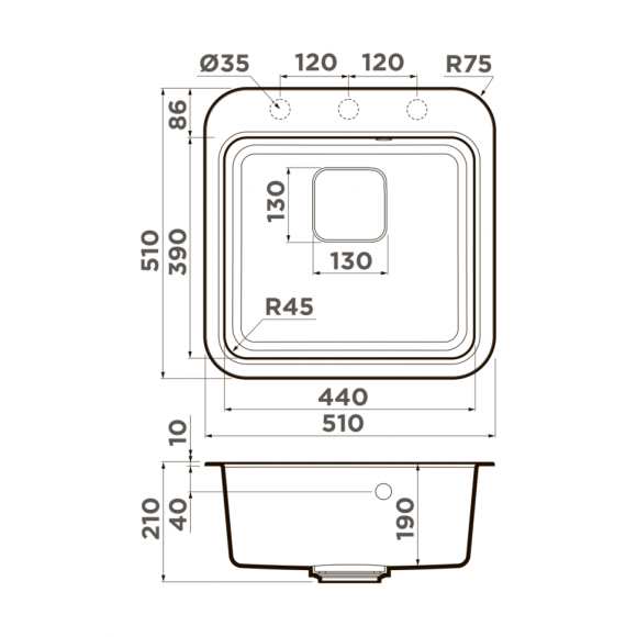 Omoikiri Кухонная мойка Tasogare 51-BL, черный арт. 4993742