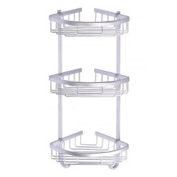 Azario Полка угловая трехэтажная, матовый хром, Altre арт. AZ-814-3 Azario Полка угловая трехэтажная, матовый хром, Altre арт. AZ-814-3