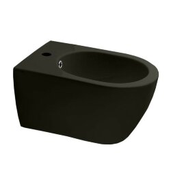 Scarabeo Подвесное биде с одним отверстием цвет черный матовый с антибактериальным и грязеотталкивающим покрытием BIOKER, Moon арт. 5521 49 BK