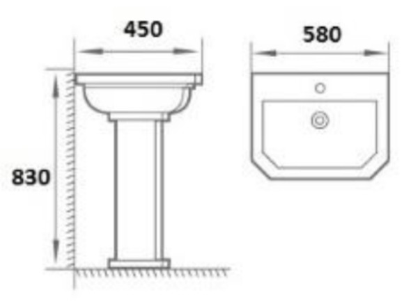 Boheme Раковина с пьдесталом, 580мм Vogue арт. 942 Boheme Раковина с пьдесталом, 580мм Vogue арт. 942