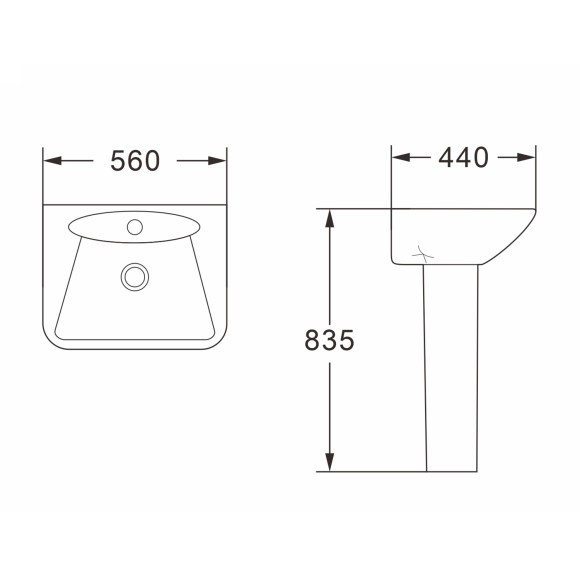 Azario Раковина с пьедесталом ELANA 560х440х835 ELANA арт. AZ-334P Azario Раковина с пьедесталом ELANA 560х440х835 ELANA арт. AZ-334P