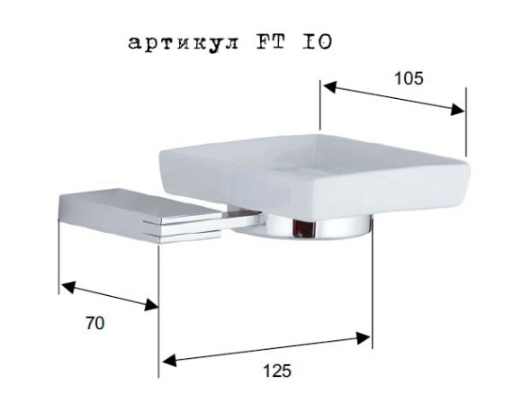 Remer Мыльница Flat FT10CR, цвет: белый | хром Remer Мыльница Flat FT10CR, цвет: белый | хром