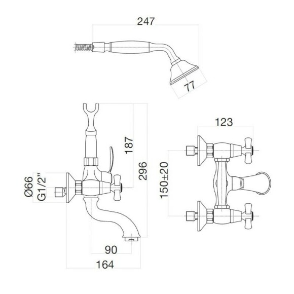 Webert смеситель для ванны, AM720201017(153) цвет: хром