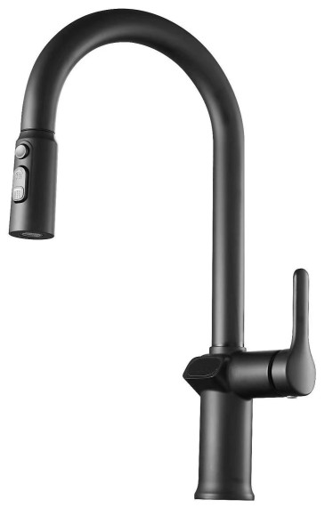 Смеситель для кухни вытяжной с дисплеем Esko, черный арт. K15B LED