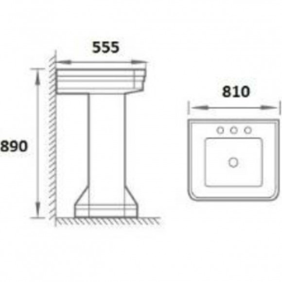 Boheme Раковина с пьдесталом, 740мм Vogue арт. 942-2
