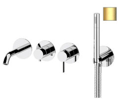 Remer Смеситель для ванной и душа Metrica MC53D2PBG с ручным душем и гибким шлангом длиной 150 см., золото матовый Remer Смеситель для ванной и душа Metrica MC53D2PBG с ручным душем и гибким шлангом длиной 150 см., золото матовый