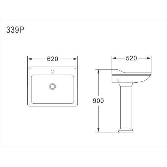 Azario Раковина с пьедесталом LORETTI 620х520х900 LORETTI арт. AZ-339P Azario Раковина с пьедесталом LORETTI 620х520х900 LORETTI арт. AZ-339P